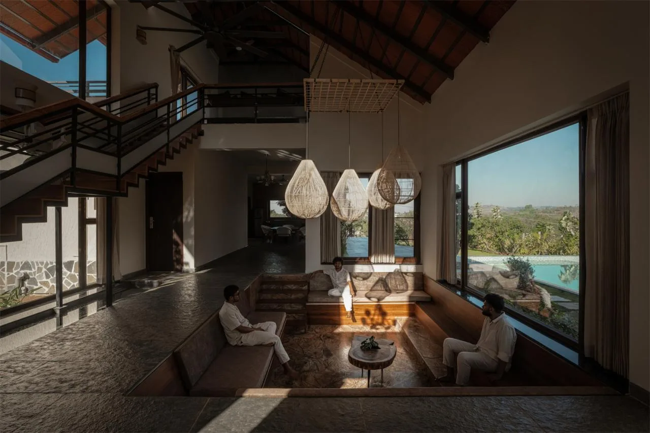 Villa design that responds to research on environmental climate materials and engages in a perfect dialogue with nature