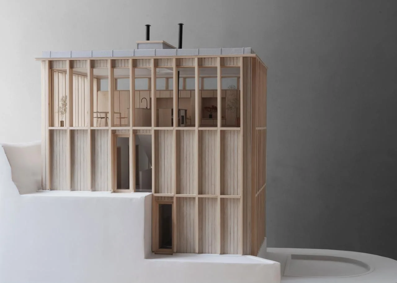Miracle of architecture by the strait, challenging the terrain to create a stunning view of wooden villa design