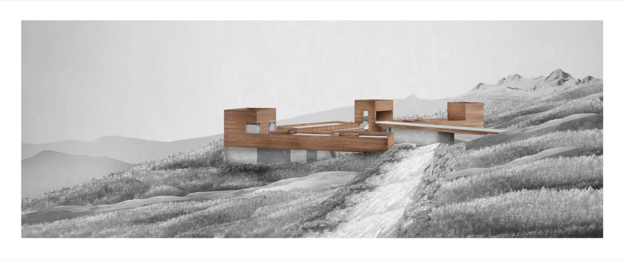 Villa design for observing landscape dynamics and experiencing natural emotions from different angles