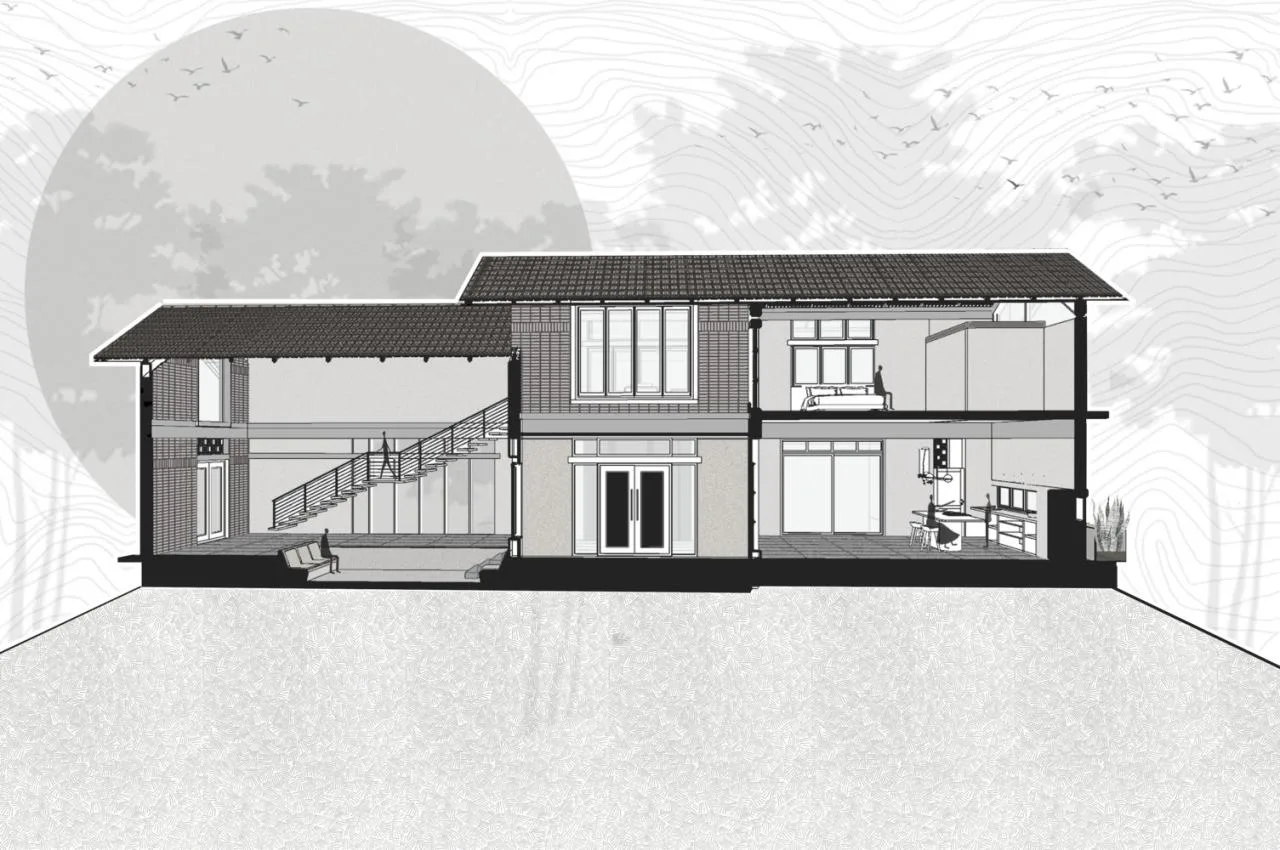 Villa design that responds to research on environmental climate materials and engages in a perfect dialogue with nature